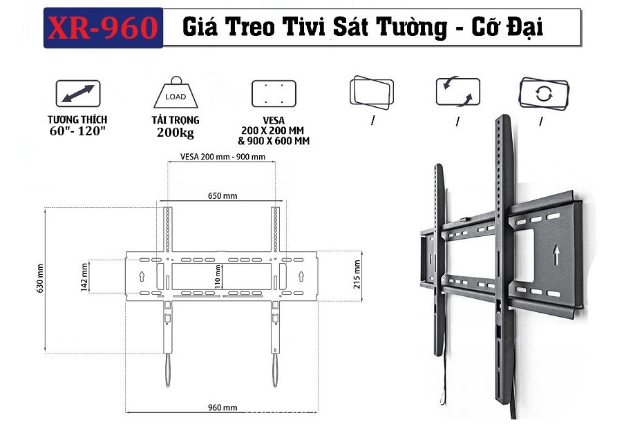 gia-treo-tivi-co-dinh-sat-tuong-nb-xr-960-tai-trong-200kg-phu-hop-tivi-60-120inch_8