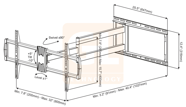 gia-treo-tivi-xoay-gtech-sp2-g-tv-47-90-inch-tay-tai-1m-xoay-goc-90-do_7