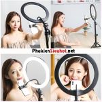 Đèn LED Ring hỗ trợ Livestream Makeup đường kính 26cm - kèm chân đèn cao 2m