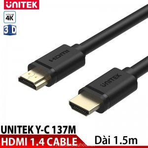 Cáp HDMI UNITEK Y-C 137M Dài 1.5m Chính Hãng (4k Ultra HD1.4v & 3D)