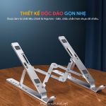 Giá Đỡ Laptop, Macbook Hợp Kim Nhôm 2 Thanh Chéo Gấp Gọn, Tản Nhiệt Hiệu Quả, 7 Nấc Điều Chỉnh Góc Độ
