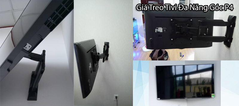Lắp thực tế giá treo tivi xoay P4-G xoay mọi góc