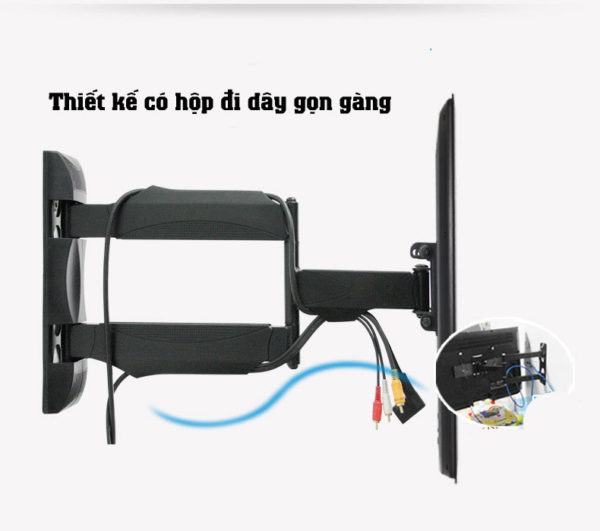 Giá treo tivi xoay đa năng P4-G dấu cáp gọn gàng