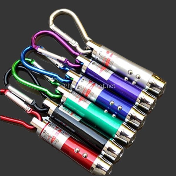Đèn Pin Soi Tiền Giả 3 Trong 1 Đèn Laser, Đèn Led Có Móc Khóa Tiện Dụng