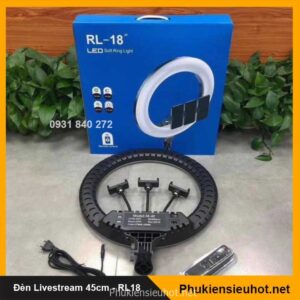 1-114.jpg Đèn Livestream Led Ring RL18 Size 45cm, Quay Video, Makeup, Tiktok ( kèm chân 2m, 3 kẹp điện thoại và remote )