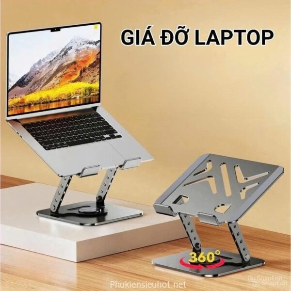 Giá Đỡ Laptop/iPad SG-19 Xoay 360 Độ – Gấp Gọn, Tản Nhiệt, Bền Chắc