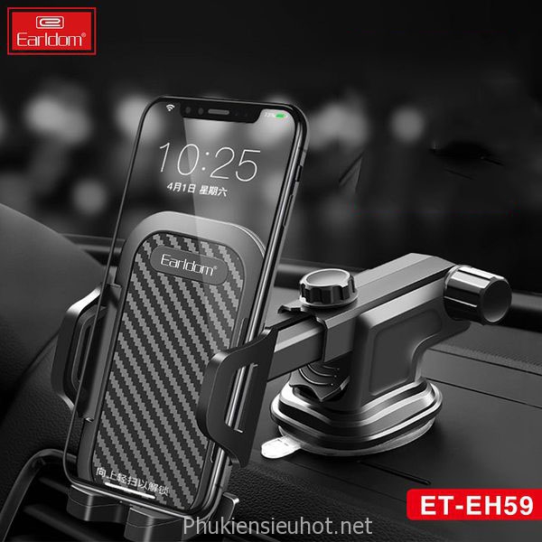 Kẹp điện thoại đế hít trên oto EH-59 xoay đa năng chính hãng Earldom