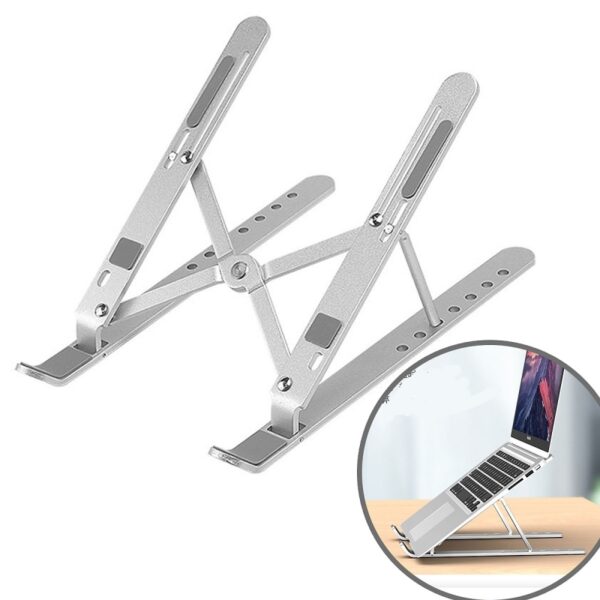 Giá đỡ tản nhiệt laptop, macbook hợp kim nhôm gấp gọn, tùy chỉnh độ cao tiện lợi