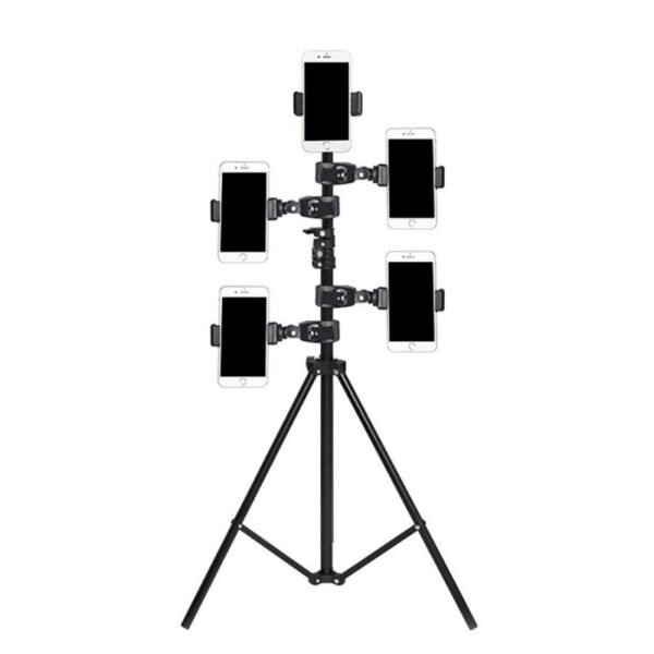 1-170.jpg Chân Tripod 5 Đầu Kẹp Livestream Cùng Lúc 5 Điện Thoại, Chân Cao 2m
