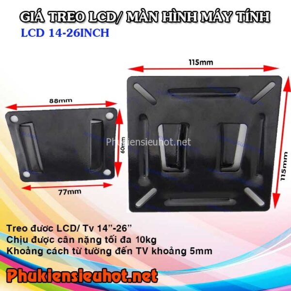 Giá treo màn hình máy tính, LCD nhỏ gọn 14-26inch
