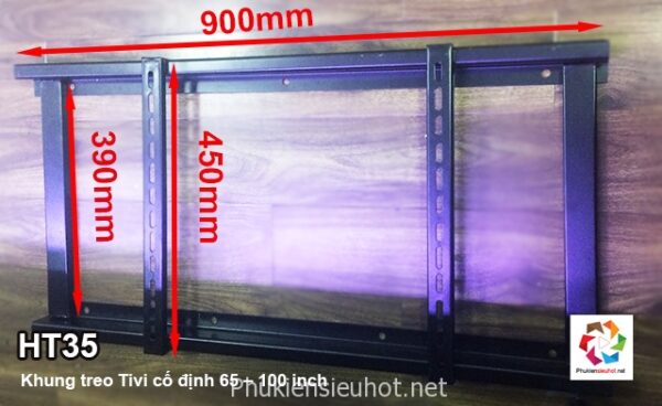 Khung Treo TIVI Cố Định Áp Tường 65 - 100Iinch, Khung Dày, Tải Trọng 80Kg