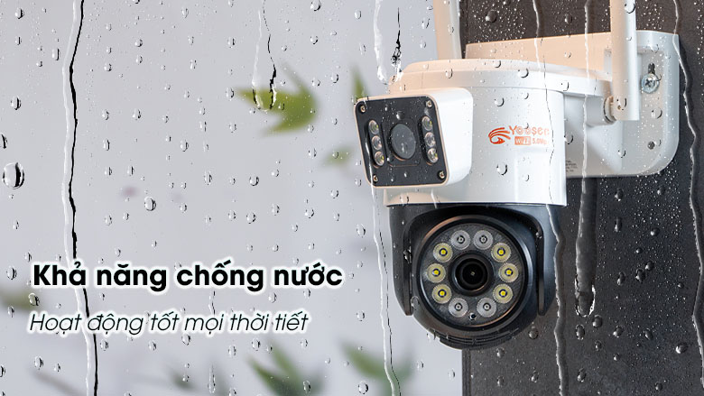 Camera Yoosee QT36 ngoài trời 2 ống kính, có màu ban đêm, chống nước