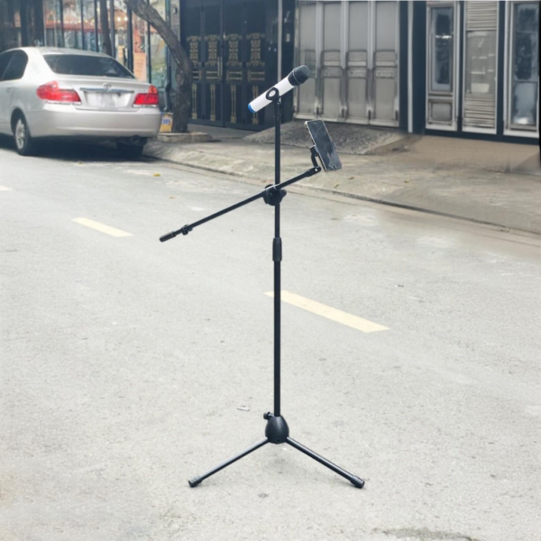Combo Chân Đỡ Micro Đứng Kèm Giá Kẹp Điện Thoại livestream