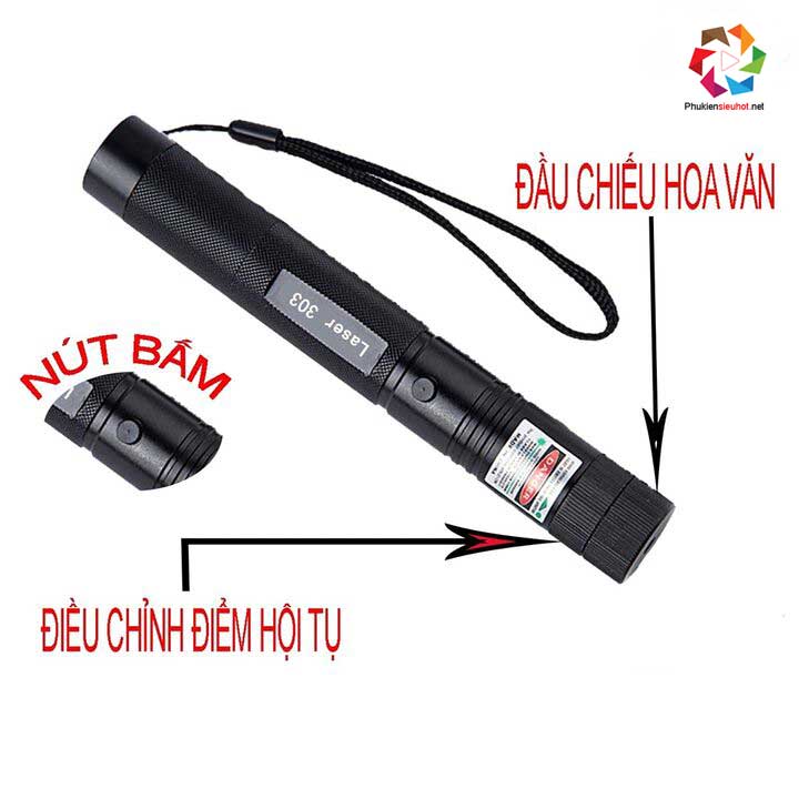 Đèn Pin Tia Laser 303 ánh sáng xanh chiếu xa 1km