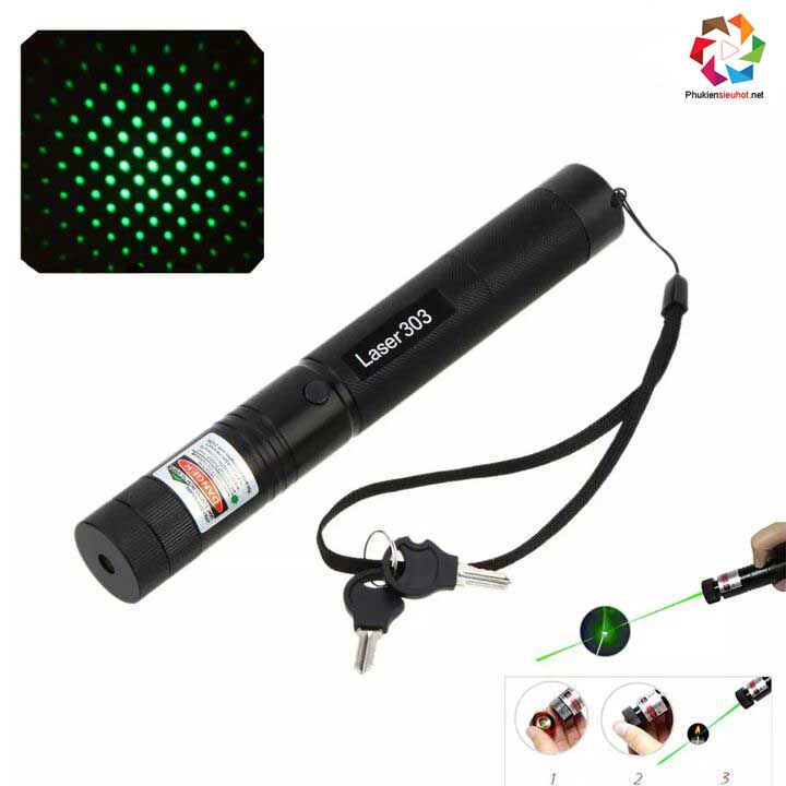 Đèn Pin Tia Laser 303 ánh sáng xanh chiếu xa 1km