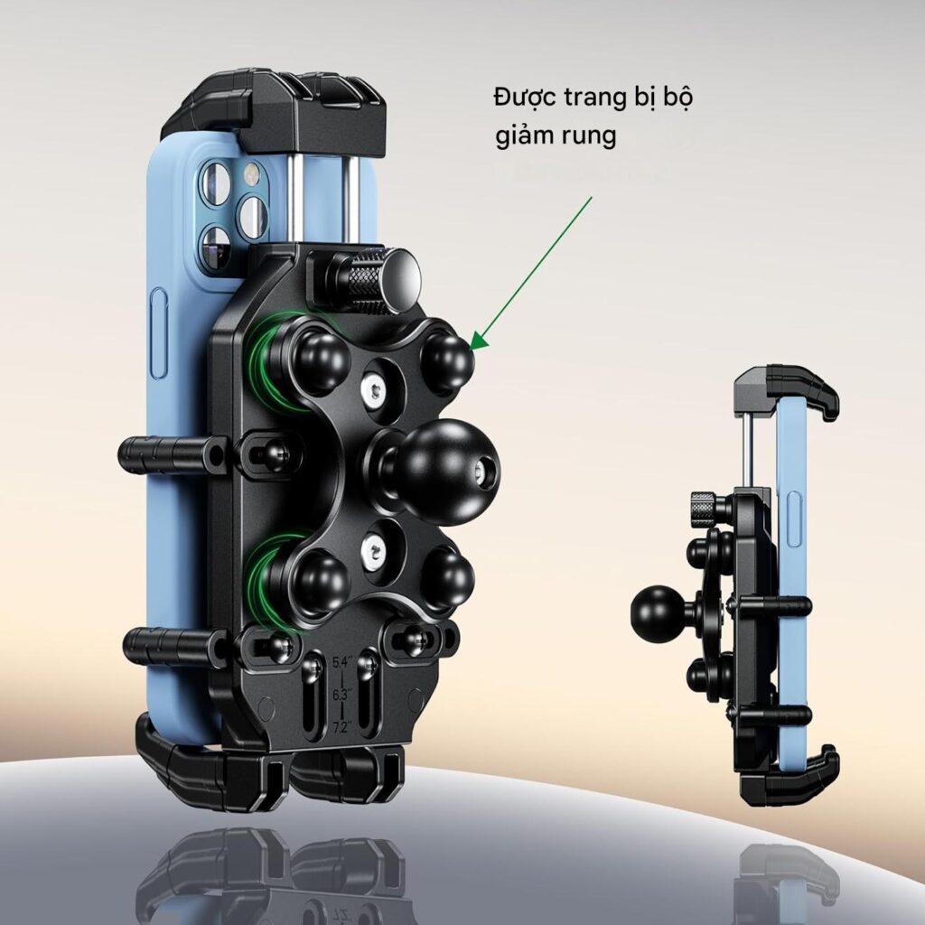 Giá đỡ kẹp điện thoại xe máy M286 — Chống rung, có mái che nắng & khóa chống trộm