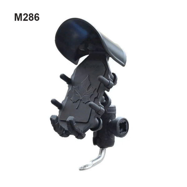Giá đỡ kẹp điện thoại xe máy M286 — Chống rung, có mái che nắng & khóa chống trộm