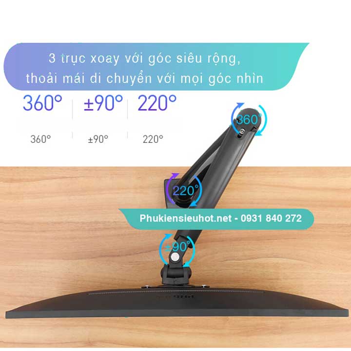 Tay arm màn hình North Bayou NB-F80 xoay 360 độ