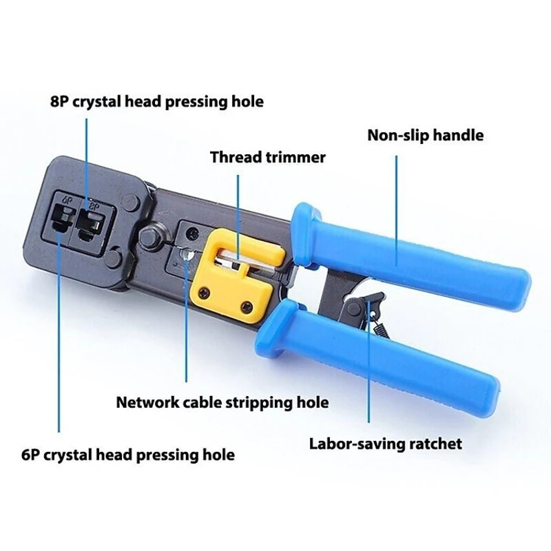 Kìm bấm đầu dây mạng RJ45 đầu xuyên thấu, đa năng