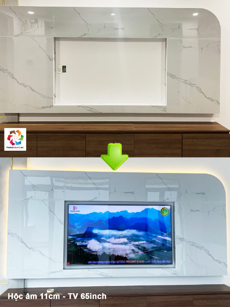 Lắp Giá Treo Tivi P6 Hộc Âm Tường TV 65inch