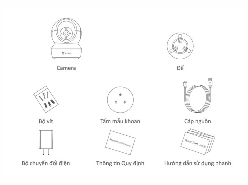 hướng dẫn lắp Camera EZVIZ H6C Pro 2K (3MP) – Camera Xoay 360° Trong Nhà Thông Minh