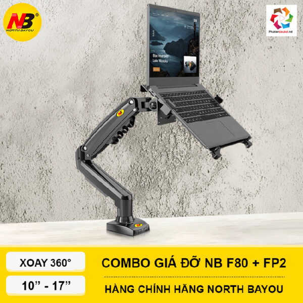 Combo giá đỡ màn hình NB F80 kèm đế laptop FP2