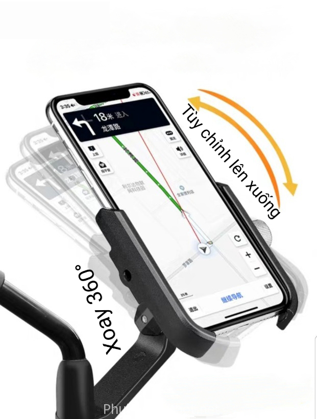 Giá Đỡ Điện Thoại Gắn Chân Gương Xe Máy A1000 – Chắc Chắn, Chống Rung, Xoay Linh Hoạt