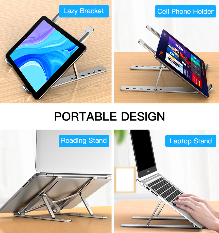 Giá đỡ tản nhiệt laptop, macbook hợp kim nhôm gấp gọ