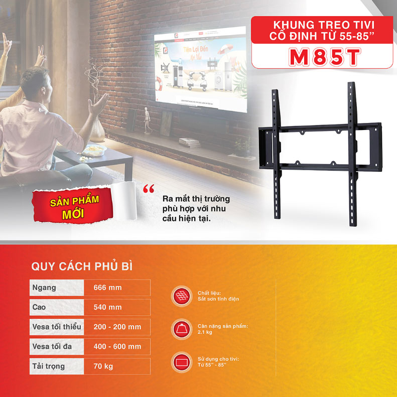 Giá Treo Tivi Cố Định Cảnh Phong M85T TV 55 - 85inch