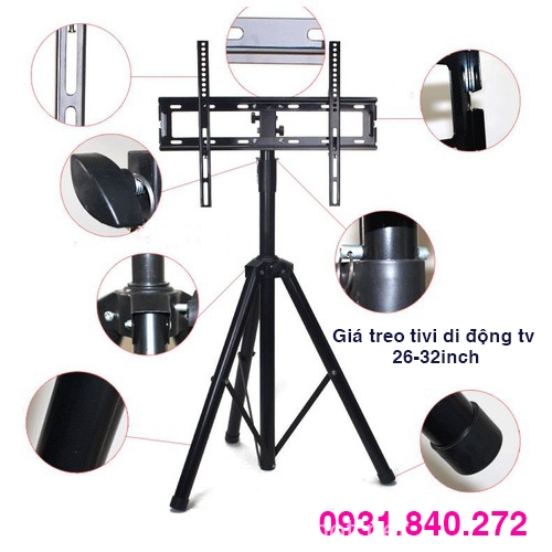 Giá Treo Tivi Di Động 3 Chân Treo Tivi 32inch- 55inch Dùng Hát Karaoke, Tiệc cưới, Sân Khấu Nhỏ