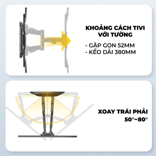 Giá Treo Tivi Xoay NB P6 Cho TV 45-80 Inch