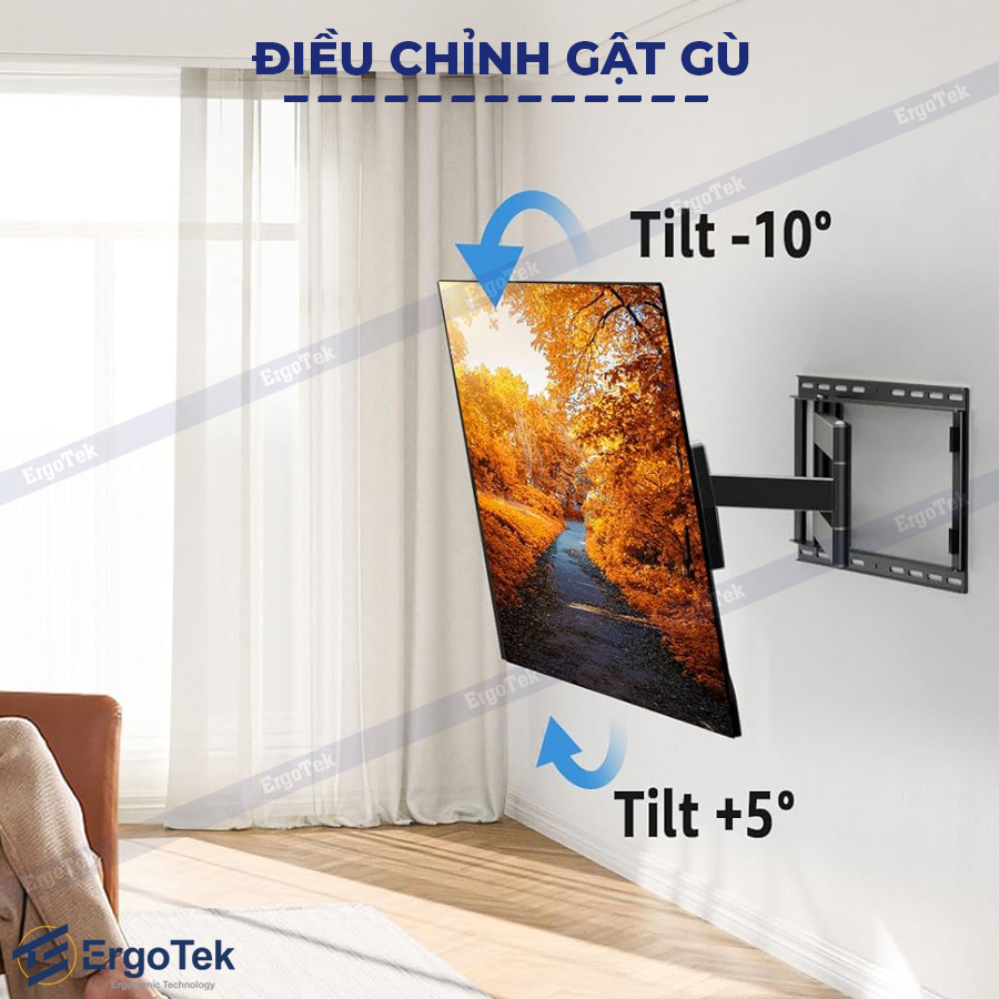 Giá Treo Tivi Xoay vuông góc 90 độ Ergotek E900 TV 47-90inch nghiêng 10 độ