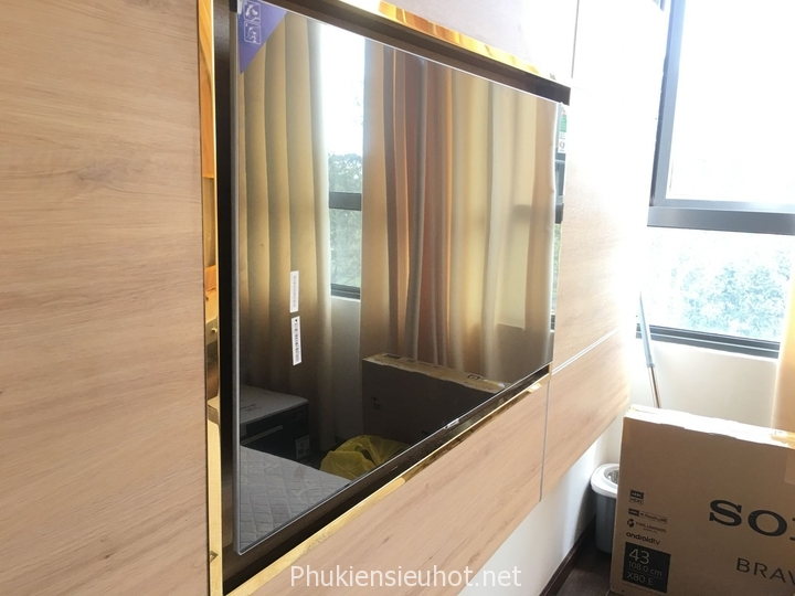 Lắp Giá TreoTivi Xoay Dạng Hộc Gỗ Âm Tường  Siêu Đẹp