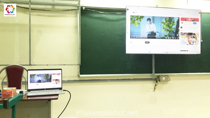 Trường THCS Huỳnh Tấn Phát, Quận 7 - lắp khung trượt bảng TV 65inch