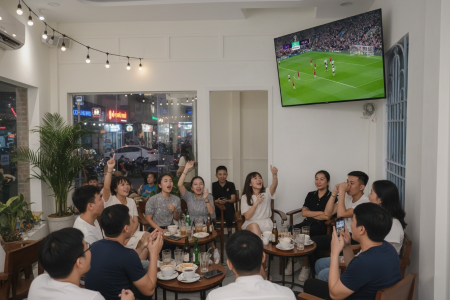 Giá Treo Tivi Xoay vuông góc 90 độ Ergotek E900 TV 65inch cho quán cà phê
