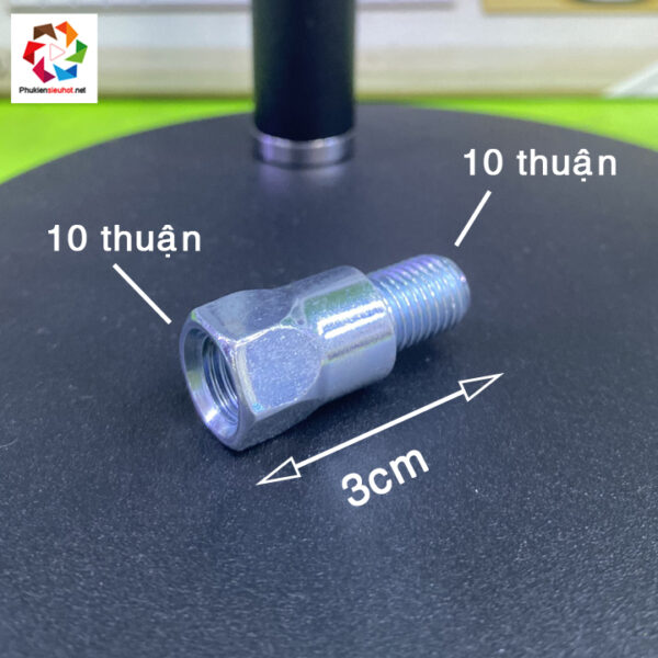 Ốc Nâng Chân Gương, Chân Kính Hậu Loại Chân Ốc 10mm Ra Lỗ 10mm Ren Thuận (1 Ốc)