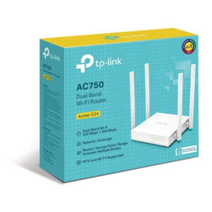 Bộ phát Wifi 4 angten TP-Link Archer C24 băng tần kép AC750