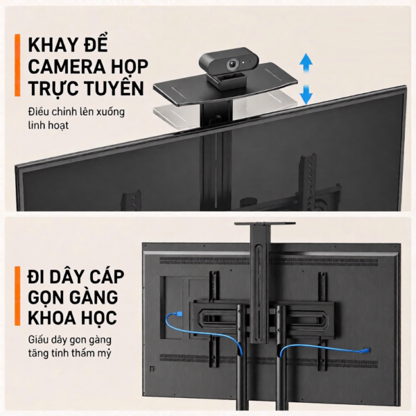 Giá Treo Tivi Di Động ErgoTek E2100 32–79 Inch có khay camera