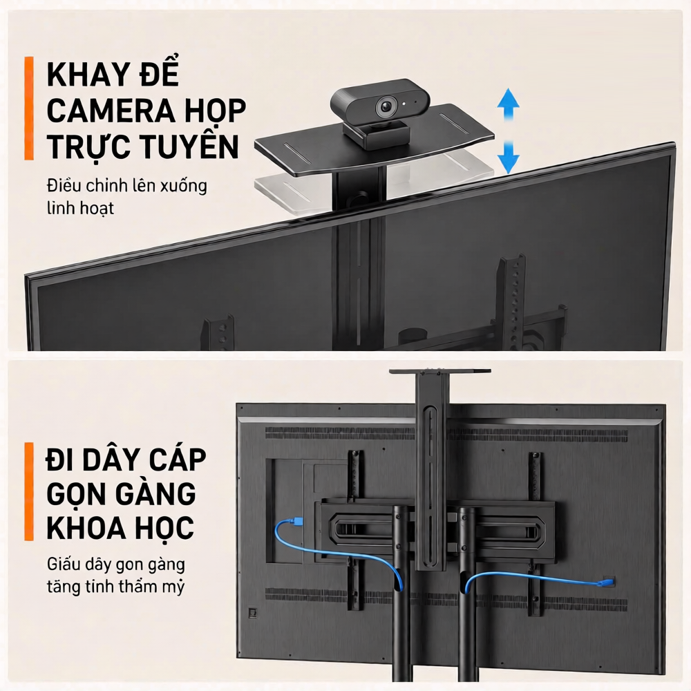 Giá Treo Tivi Di Động ErgoTek E2100 32–79 Inch có khay camera