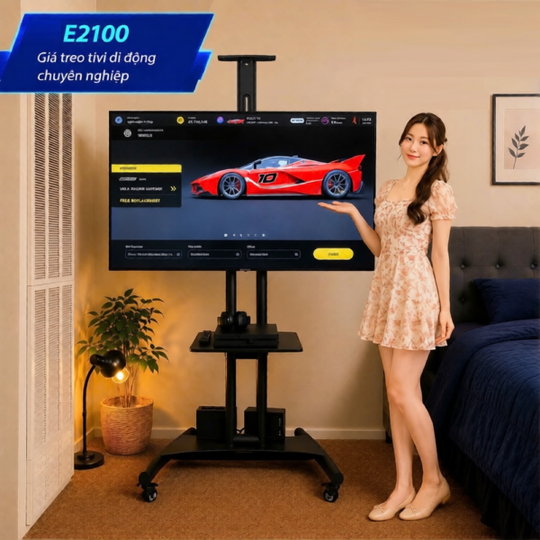 Giá Treo Tivi Di Động ErgoTek E2100 32–79 Inch có bánh xe di chuyển