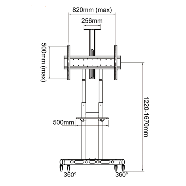 Khung treo tivi AVA1800-1PG chiều cao đến vesa 1670mm