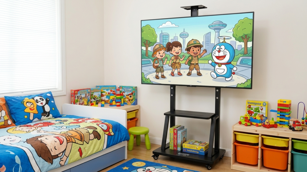 Giá treo tivi di động ErgoTek E1989 hỗ trợ màn hình 32–75 inch phù họp giải trí gia đình